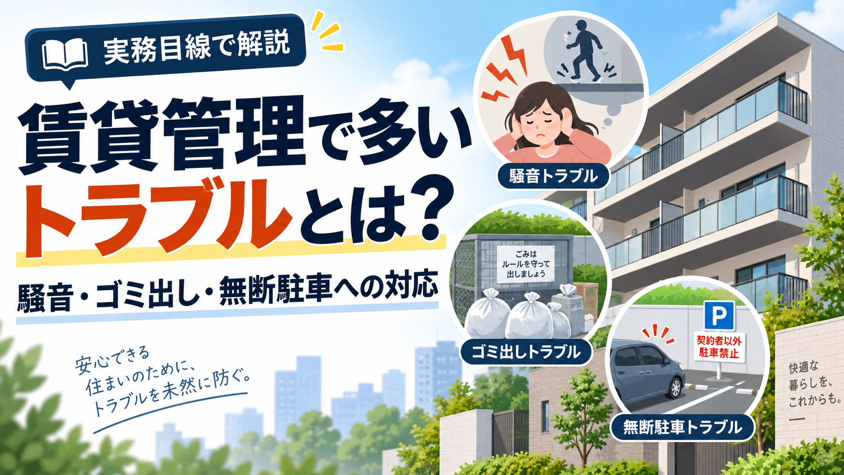賃貸管理で発生する騒音・ゴミ出し・無断駐車トラブル