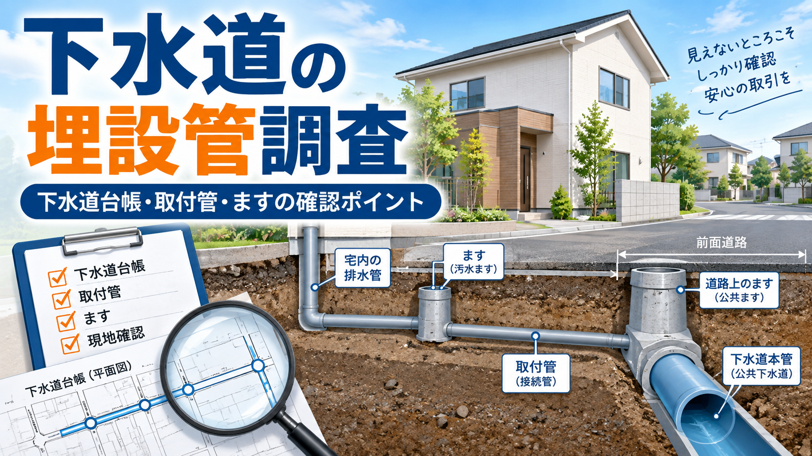 下水道の埋設管調査｜下水道台帳・取付管・ますの確認ポイント