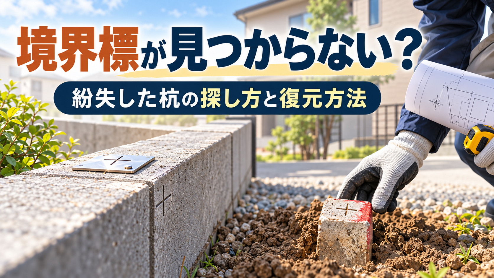 境界標が見つからないときの探し方と復元方法