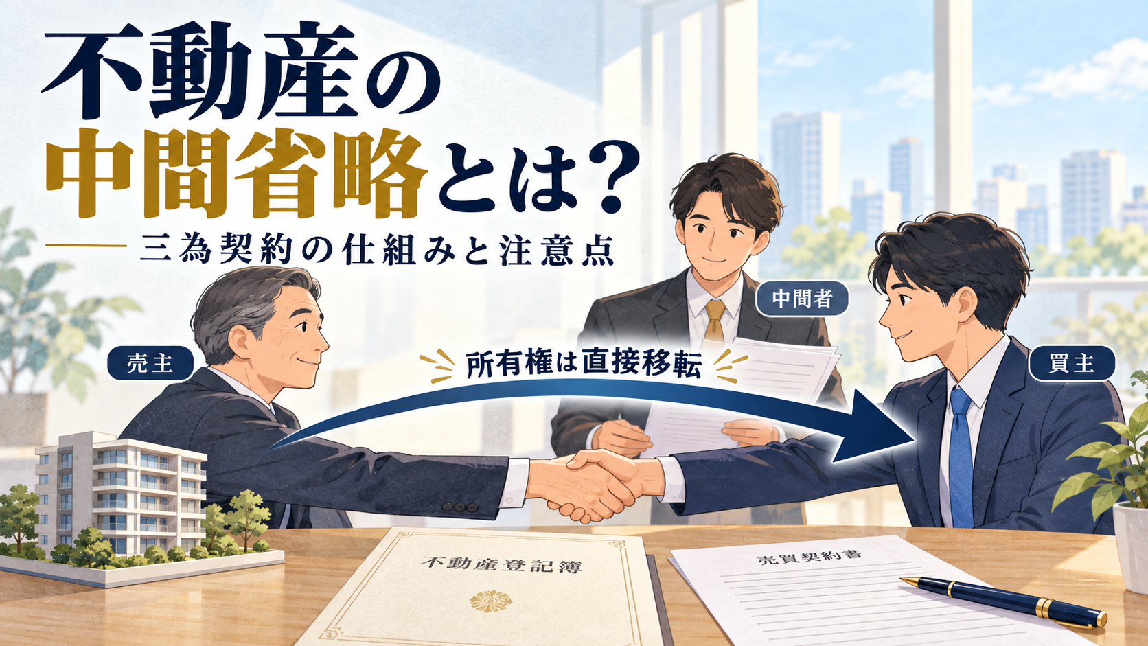 不動産の中間省略で売主から買主へ所有権が直接移転する仕組み