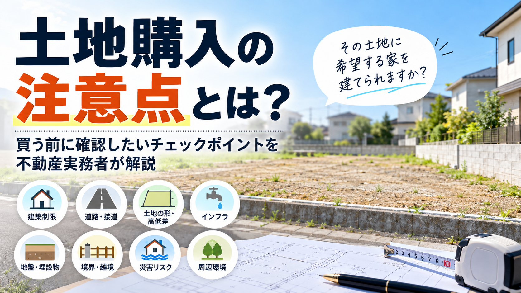 土地購入前に確認したい注意点とチェックポイント