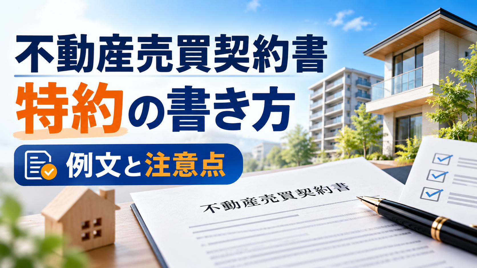 不動産売買契約書の特約の書き方と例文・注意点を解説